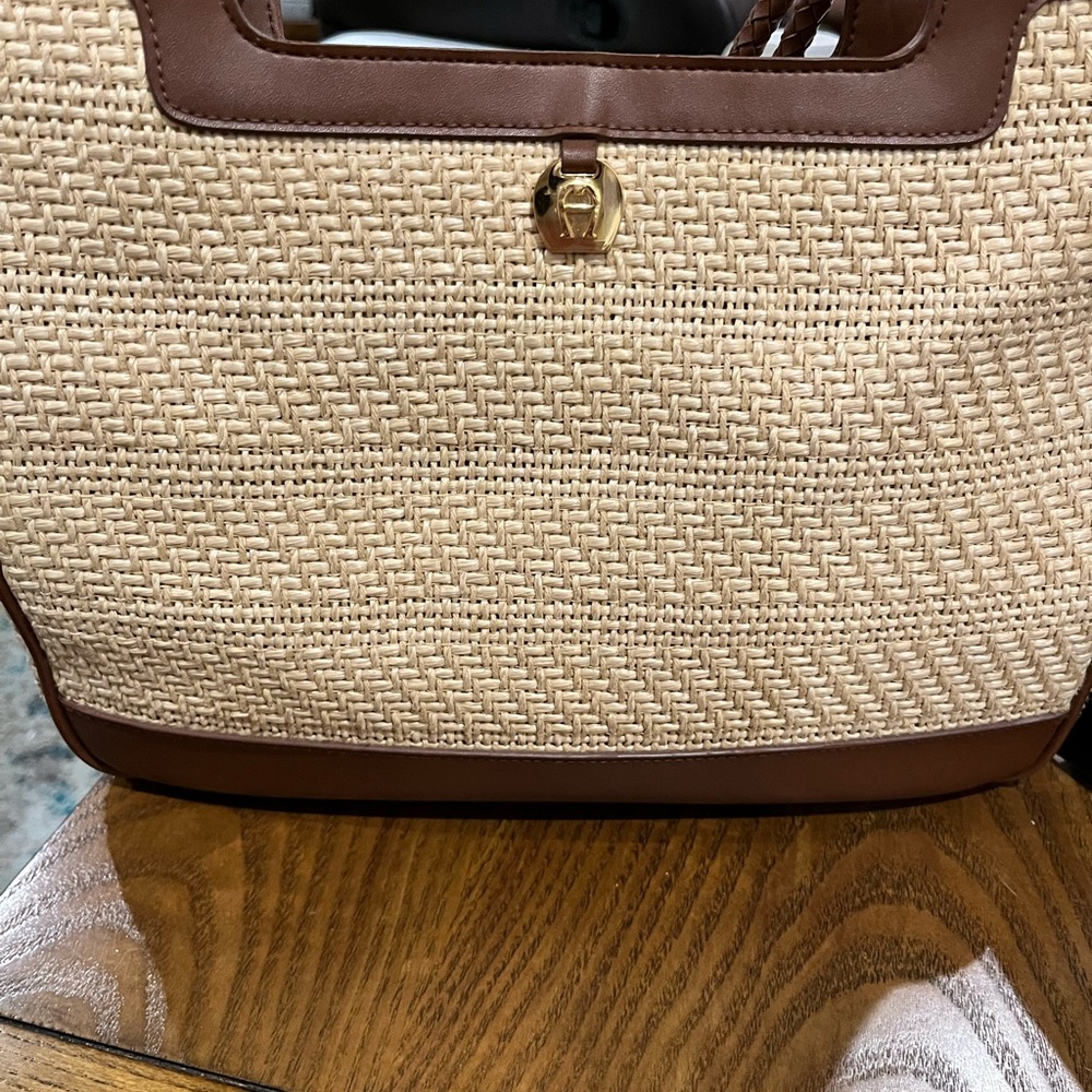 Etienne Aigner Elegant Tan and Brown Women's Bag with Matching Wallet